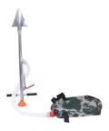 Backpack Fertilizer Spreader and Granular Fertilizer Applicator Tool for Gardens and Farms with ergonomic handle and iron build.