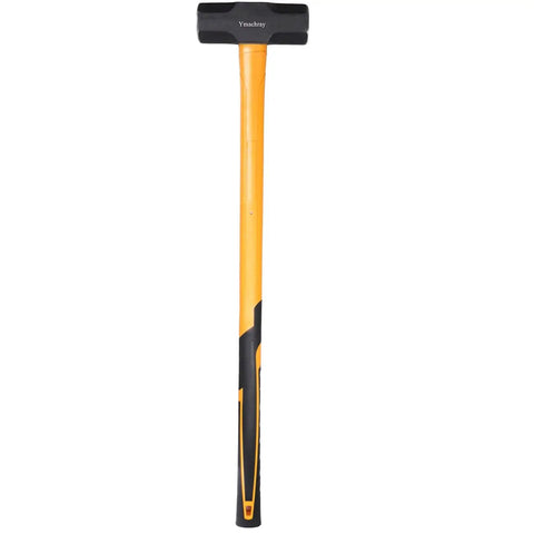 10 Pound Sledge Hammer for Heavy Duty Demolition with 35 Inch Fiberglass Handle, Overstrike Protection, front view