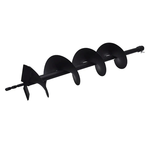 Six Inch Auger Drill Bit With Three Quarter Inch Shaft For Planting And Garden Work A Quick Post Hole And Soil Prep Auger Planter Tool Compatible With Most Drills And Portable Machines, 6-inch black auger with 3/4 inch shaft visible