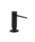 Contemporary Matte Black Soap And Lotion Dispenser With 16 Oz Capacity Top Refill Solid Brass Build Longer Thread For Thick Countertops