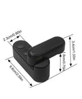 Durable Rv Table Lock And Buckle Kit With Rotary Latch for Folding Camper Van Cabinets, black plastic mount with dimensions shown.