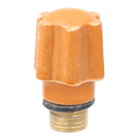 Get Fresh 5 Pcs QQ150 TIG Welding Torch Consumables Kits showing an orange hard plastic back cap with brass bolt.