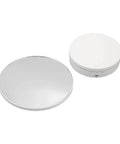Upgrade Your Product Shots With This Slick White Electric Turntable For Sparkly Jewelry Displays Featuring 360 Degree Glass Rotation And A Super Stable Motor Made For Pro Quality Photos Every Single Time, showcasing a white circular turntable.