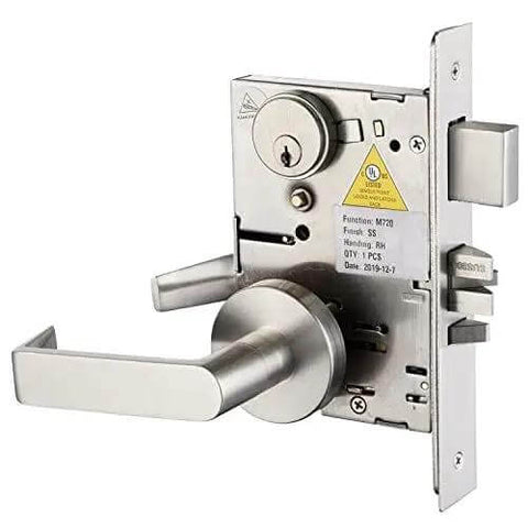 Built Tough Commercial Heavy Duty Mortise Lock Handle Set For Entrance And Office Front Doors Reversible Latch Satin Stainless Housing Case