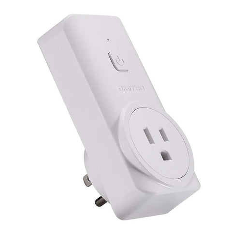 Wireless Thermostat Outlet With Digital Temperature Controller For Cooling And Heating, white plug-in design with power button visible.