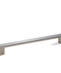 18 Inch One Sided Modern Door Handle In Stainless Steel With Chrome Mirror Polish Finish Slick Flat Bar Pull For Entry Doors Shower Glass Barn Doors And Interior Exterior Commercial Use showing side view