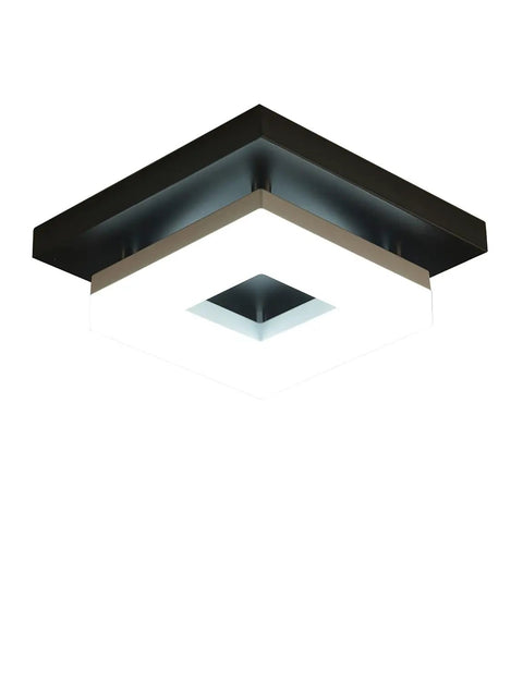 8 Inch Flush Mount LED Ceiling Light 12W Modern Square Black Fixture With Three Color Temperatures 3000K 4000K 6500K