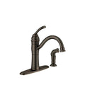 Braemore Mediterranean Bronze High Arc Kitchen Faucet With Side Spray Duralock Quick Connect One Handle Lever Easy Install