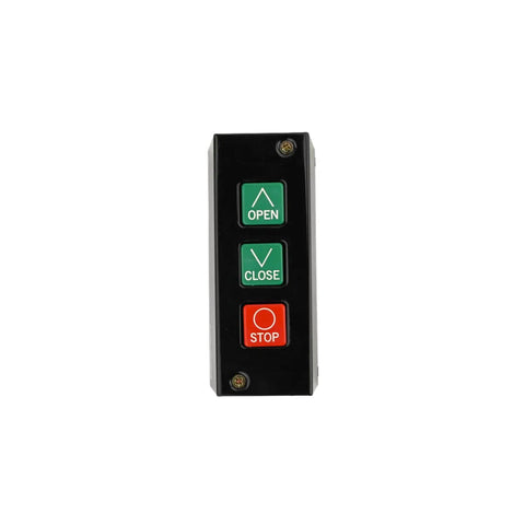 Heavy Duty Garage Door Control Station 3 Button Panel Open Close Stop With Momentary Contact Black Surface Mount Design