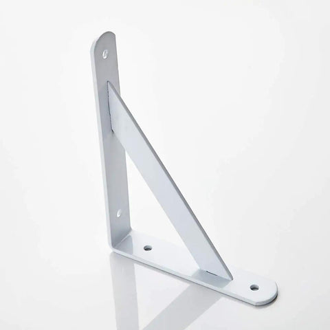 White Heavy Duty L Shaped Shelf Bracket Rock Solid Wall Mount, rust-free iron, corner support for shelves.