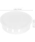 Easy SnapIn Hole Plugs For Furniture And Cabinets, White Round Flush Caps, 2 Inch Plastic Locking Cover Caps, Quick Install, side view