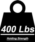 Icon showing 400 lbs holding strength for Large Push Button Retro Quick Latch Release Black 1.375 Inch Fits 1.375 Inch Holes