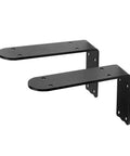 Black L Shaped Shelf Brackets Built Like A Tank Heavy Duty Metal Wall Mounts 2 Pack, 11.8 Inch rust proof iron supports.