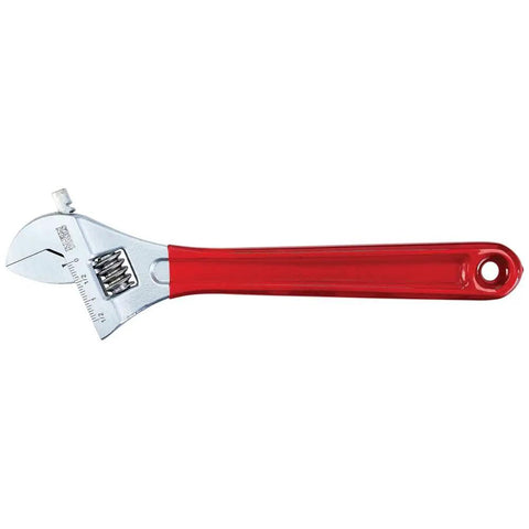 Adjustable Drive Wrench With Extra Capacity Jaw Forged Alloy Steel Chrome Finish Plastic Dipped Handle 12 Inch