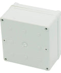 IP67 Waterproof Junction Box ABS Plastic Outdoor DIY Electrical Enclosure Weatherproof Dustproof Project Box 125mm Square 75mm Deep Rugged Housing For Electronics And Small Projects, white ABS enclosure