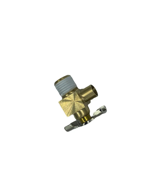 American Made One Quarter Inch NPT Universal Compressor Tank Drain Valve Petcock With Directional Orifice For Condensate Release, Brass Body.