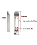 Diagram of Stainless Steel Jig Holder And Clamp Tool For CNC Wire EDM Machines showing M8 screw compatibility and dimensions.