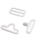 50 Sets Adjustable Bow Tie Hardware Clip Kit With Metal Cravat Clips, Hooks And Sliders In Silver, three components displayed
