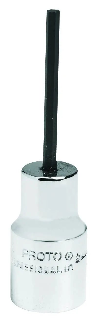 One Quarter Inch Drive Hex Bit Socket Two-Piece Design For Replacement Of Worn Bits 2.5mm chrome finish tool