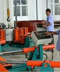Technicians operating industrial lathe machinery for 46-250 Drive Belts For Lathe Type 1 Type 2 Replacement Parts Two Pack installation.
