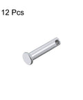 Heavy Duty 12 Piece Zinc Plated Steel Clevis Pins 5mm X 20mm Flat Head Link Hinge Hardware shown individually.