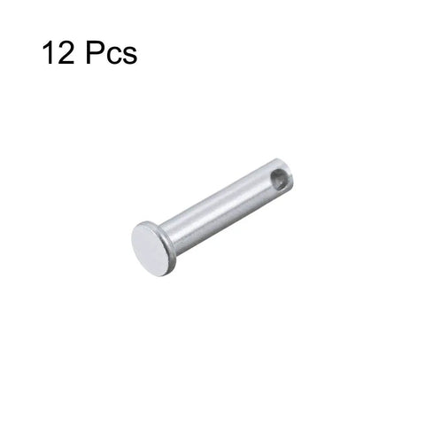 Heavy Duty 12 Piece Zinc Plated Steel Clevis Pins 5mm X 20mm Flat Head Link Hinge Hardware shown individually.