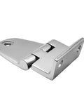 Rock Solid Polished Bent Plate Hinges Crafted From Quality 316 Stainless Steel Smooth Action Cabinet Door And Window Mounts Heavy Duty Loose Leaf Hardware Brackets 60X37Mm Single Unit, angled close-up view.