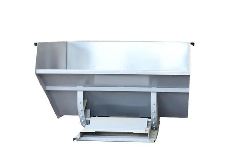 Heavy Duty 2.5 Yard Wide Self-Dumping Forklift Hopper With 4000 Lb Capacity, Steel Waste And Material Handling Bin front view.