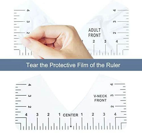 9 Piece T Shirt Alignment Ruler Set For Easy Centering Of Vinyl Designs On Heat Presses Includes Four Size PVC Rulers