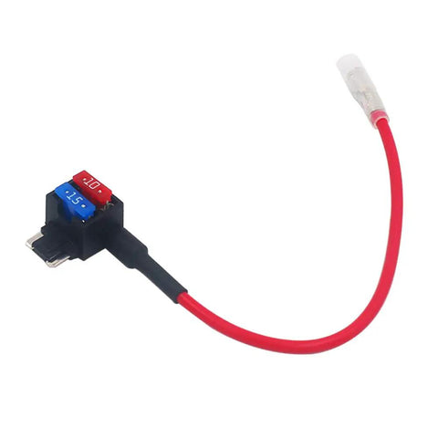 5Pcs Premium Acn Low Profile Add A Circuit Fuse Tap Kit With Piggy Back Blade Holder featuring micro blade fuse and red wire.