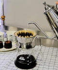 Tsubame WDS185 Stainless Steel Coffee Dripper For 2 To 4 Folks With Wave Filter 185 Made In Japan Durable Pour Over Cone in use