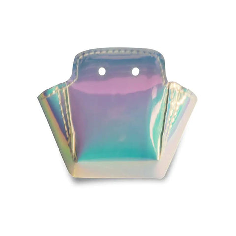 TPU Roller Skate Toe Guards for Derby and Speed Skating Quad Toe Cap Protectors with iridescent design, shields toe from wear.