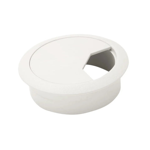 2 Inch Desk Grommet Kit Five Pack No Fuss For Easy Cable Management And Wire Organization, white removable lid close-up.