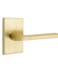 Passage Set With Helios Lever In Satin Brass Right Handed Modern Rectangular Rosette Dual Sided Operation With Latch And Strike Plate Included Residential Grade Hardware