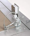 Close-up of hidden latch mechanism on Smooth Removable Access Panel With Hidden Touch Latches And Airtight Dust Seal That Blends Flawlessly Into Standard Five Eighth Drywall For No Fuss Ceiling Wall Setup Featuring Solid Aluminum Build.