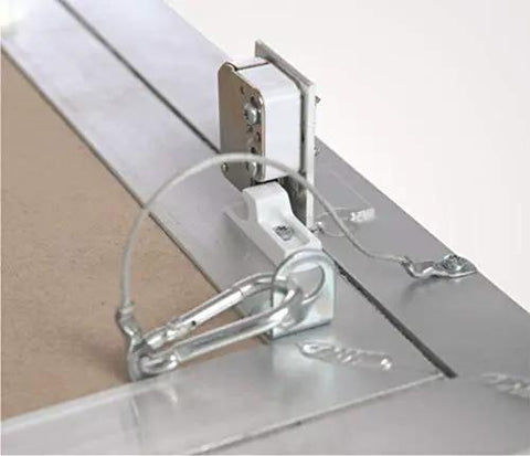 Close-up of hidden latch mechanism on Smooth Removable Access Panel With Hidden Touch Latches And Airtight Dust Seal That Blends Flawlessly Into Standard Five Eighth Drywall For No Fuss Ceiling Wall Setup Featuring Solid Aluminum Build.