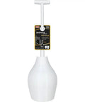 Top Tier Beehive Styled Toilet Plunger With Durable Fifteen Inch Grip And Six Inch Rubber Suction Cup Ships With Neat Wall Rack.