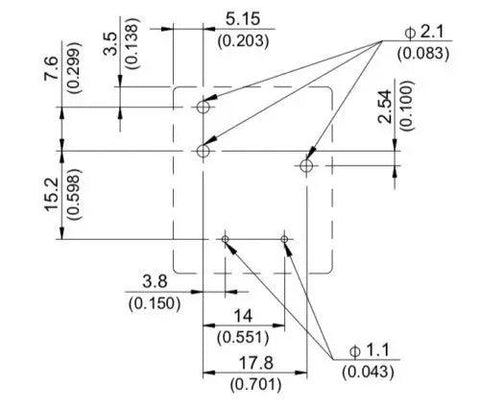 Technical diagram of 12V DC 30A General Purpose Contactor Relay For Starter Circuits And Appliance Controls UL CUL Approved