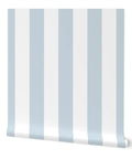 Top Tier Traditional Wallpaper With A Smooth Matte Linen Texture Pvc Free Paste To Paper Design Built Different For Any Room, blue and white striped.