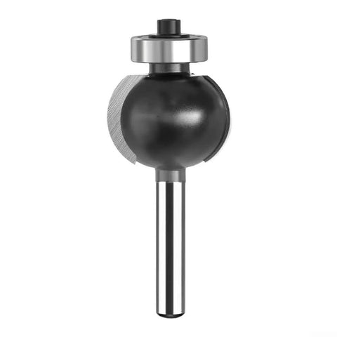 Four Piece Round Over Router Bit Set With 1/4 Inch Shank And Premium Carbide Tipped Blades For Smoother Woodworking Edge Profiling On Furniture Cabinets And Craftsman Projects Offering R3 16 To R7 16 Radii For Top Tier Results, showing a carbide tipped round over bit.