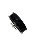 Must-Have Engine Drive Belt Idler Pulley For BMW F20 F30 E60 E65 E66 E90, black plastic pulley with grooves and metal center.