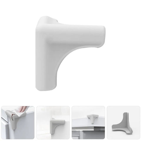 Silicone Corner Guard 8 Pack Protects Table Edges From Bumps And Collisions, Easy Install, displayed on furniture corner.