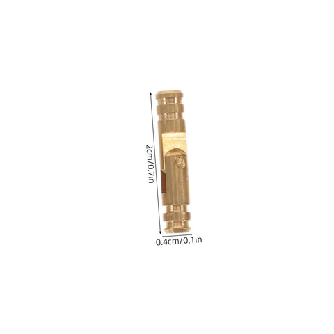 Brass Jewelry Box Hinges With Concealed Silent Opening Mechanism, cylindrical hinge shown with measurements of 2cm x 0.4cm.