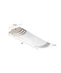 Two Foot LED Linear Light Fixture Wet Listed Brushed Nickel Finish Delivers 2180 Lumens At 120 Volts And 25 Watts For Kitchen Office Or Closet Long Lasting Fifty Thousand Hour Life Ideal For Damp Areas showing dimensions