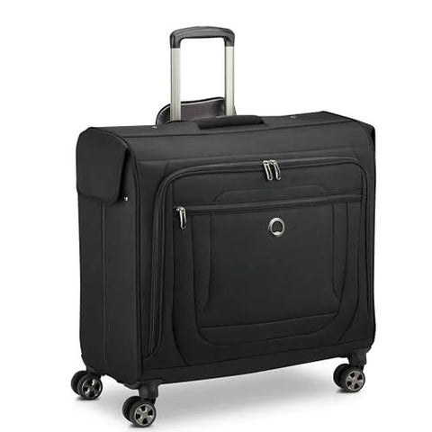 DELSEY Paris Helium DLX rolling garment bag in black with spinner wheels