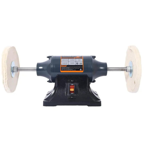 Heavy Duty Benchtop Buffer Polisher With 370W Power And 3450 RPM For Jewelry Metal Knives Wood And Jade Extra Long 8 Inch Wheel Cast Iron Base