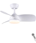 Dope 28 Inch Ceiling Fan With Lights And Remote Energy Efficient DC Silent Motor Indoor Outdoor Use Matte White Finish