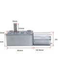 Curtain Robot Motor With 90 Degree Gearbox JGY370 Brushed DC Gear Reduction Geared Motor, 6mm shaft, 14mm length, with dimensions