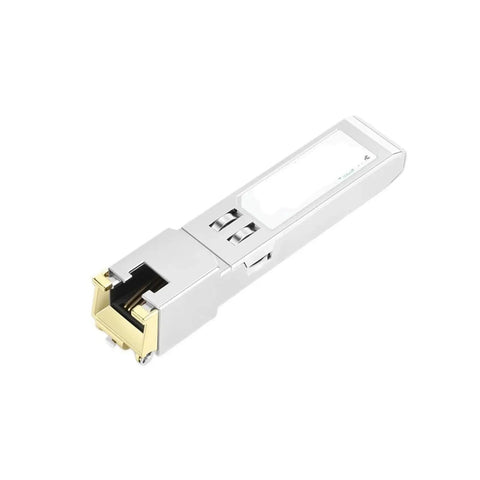 Easy Plug And Play SFP Copper Module With RJ45 Port For 100M Fiber Optic Transceiver In Your Ethernet Switch, 2.5G Ready, One Pack, Solid Dope Build For Fast Reliable Networking, silver metal module