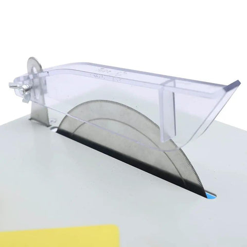 Close-up of blade in DIY Jewelry Lapidary Saw And Polisher Kit With 1.18 Inch Cut Depth, Mini Table Saw Benchtop Polisher.